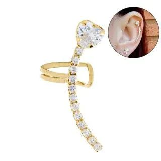 Piercing Fake Dourado Corao com Strass