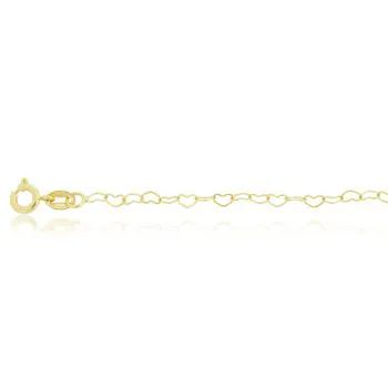 Pulseira Dourada Elo Corao