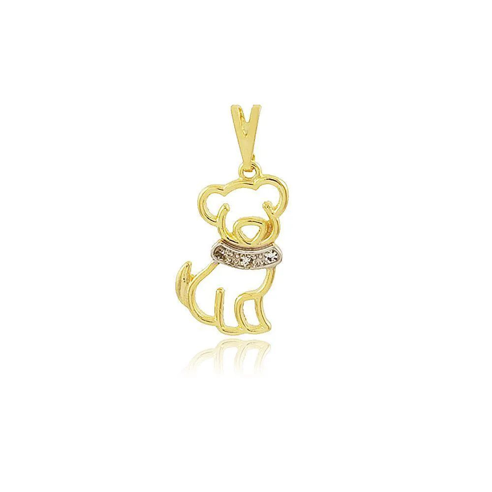 Pingente Dourado Cachorrinho