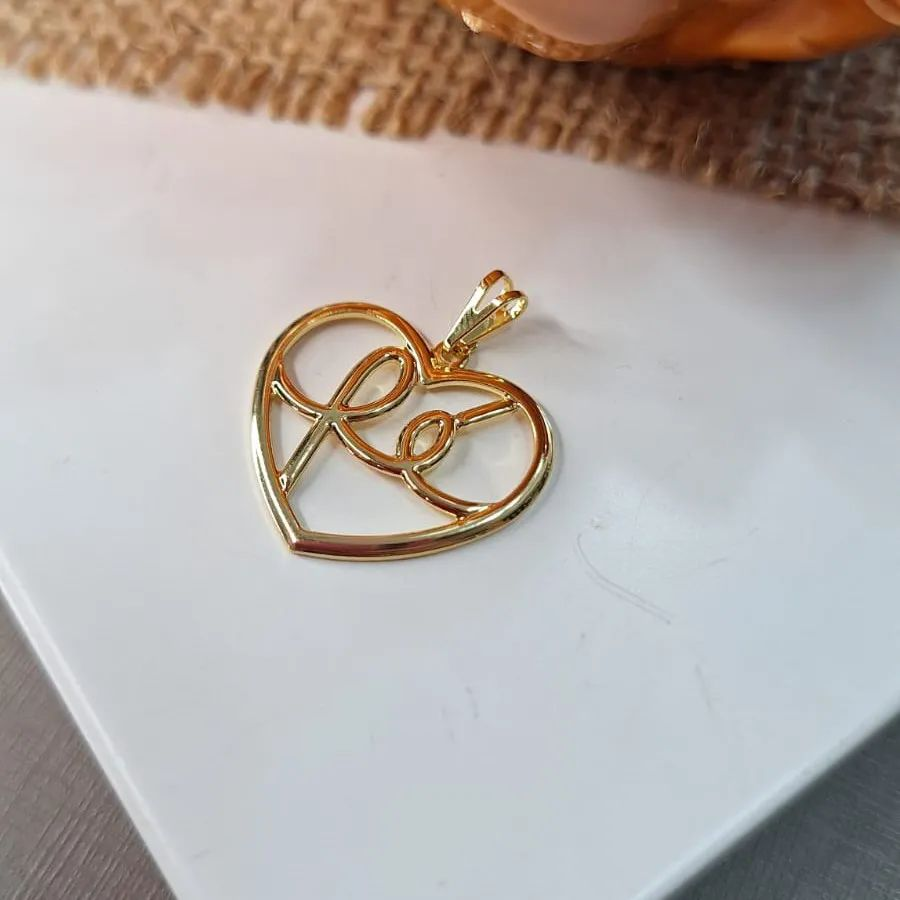 Pingente Dourado Corao F