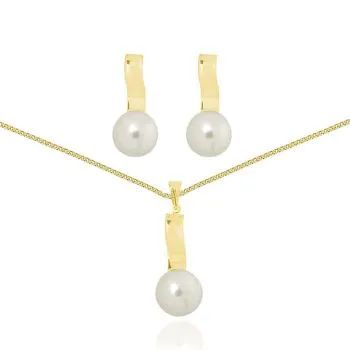 Conjunto Dourado Paleta com Prola