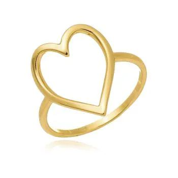 Anel Dourado Corao Pontudo