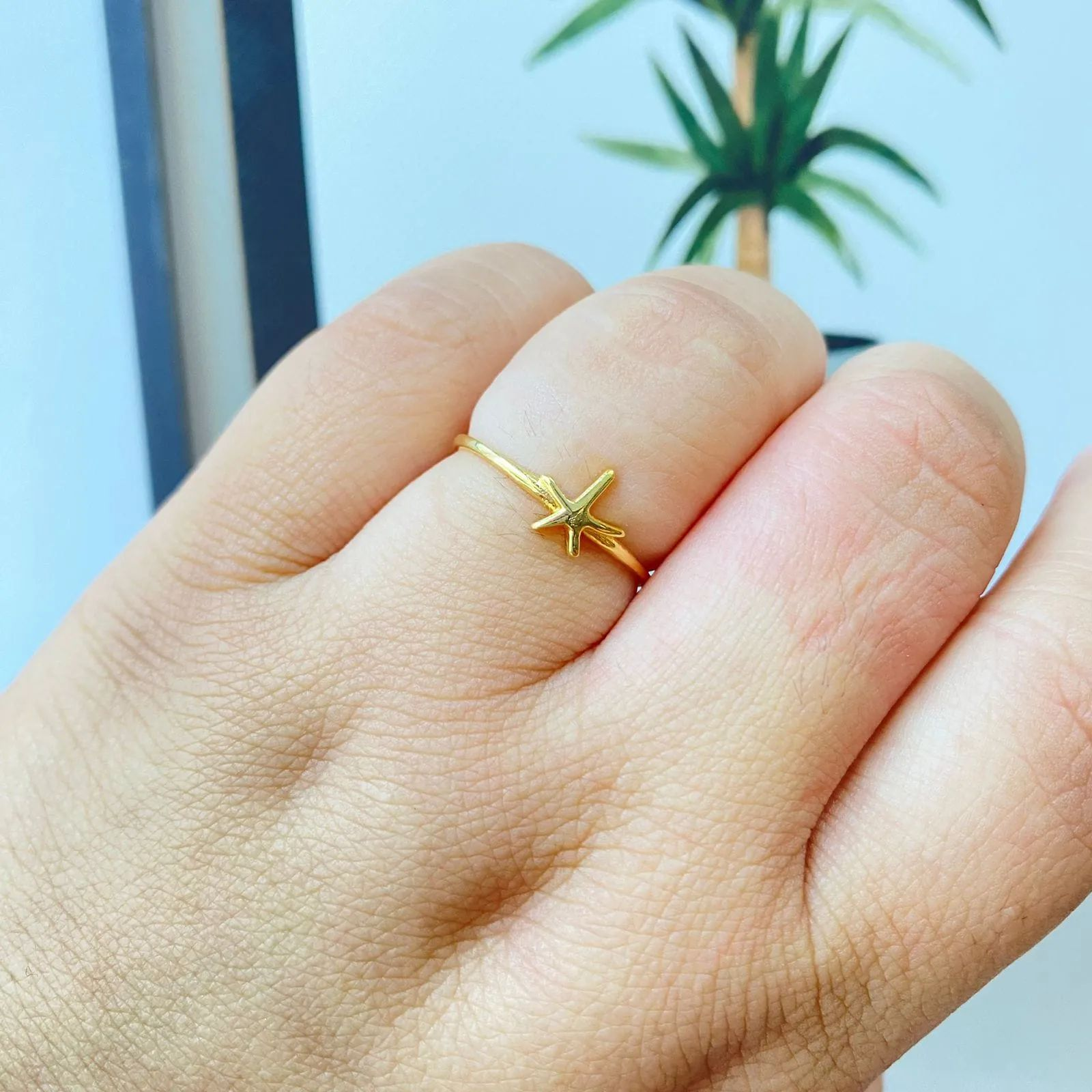 Anel Dourado Estrelinha