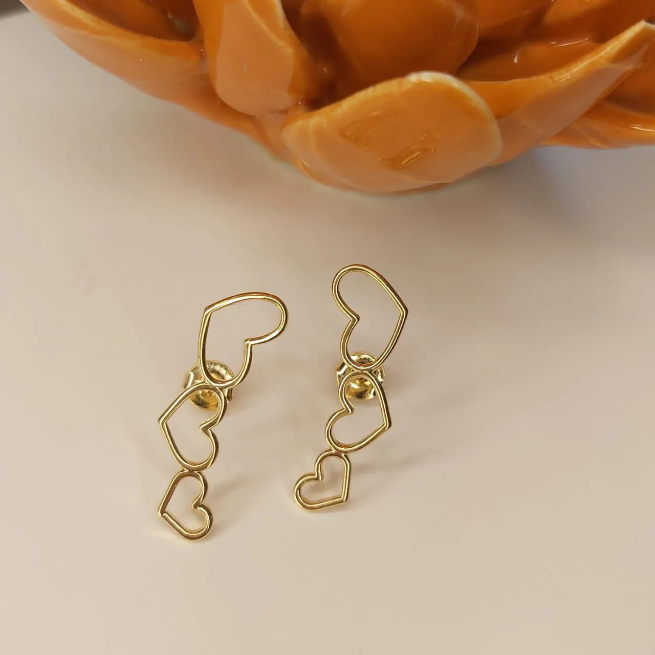 Brinco Dourado Ear Cuff 3 Coraes