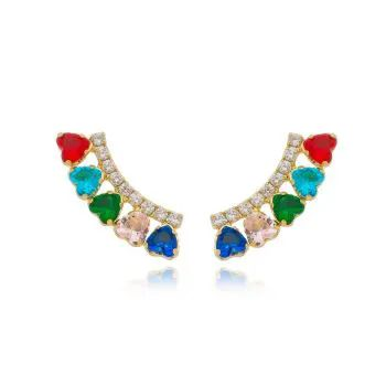 Brinco Dourado Ear Cuff Coraes Colors