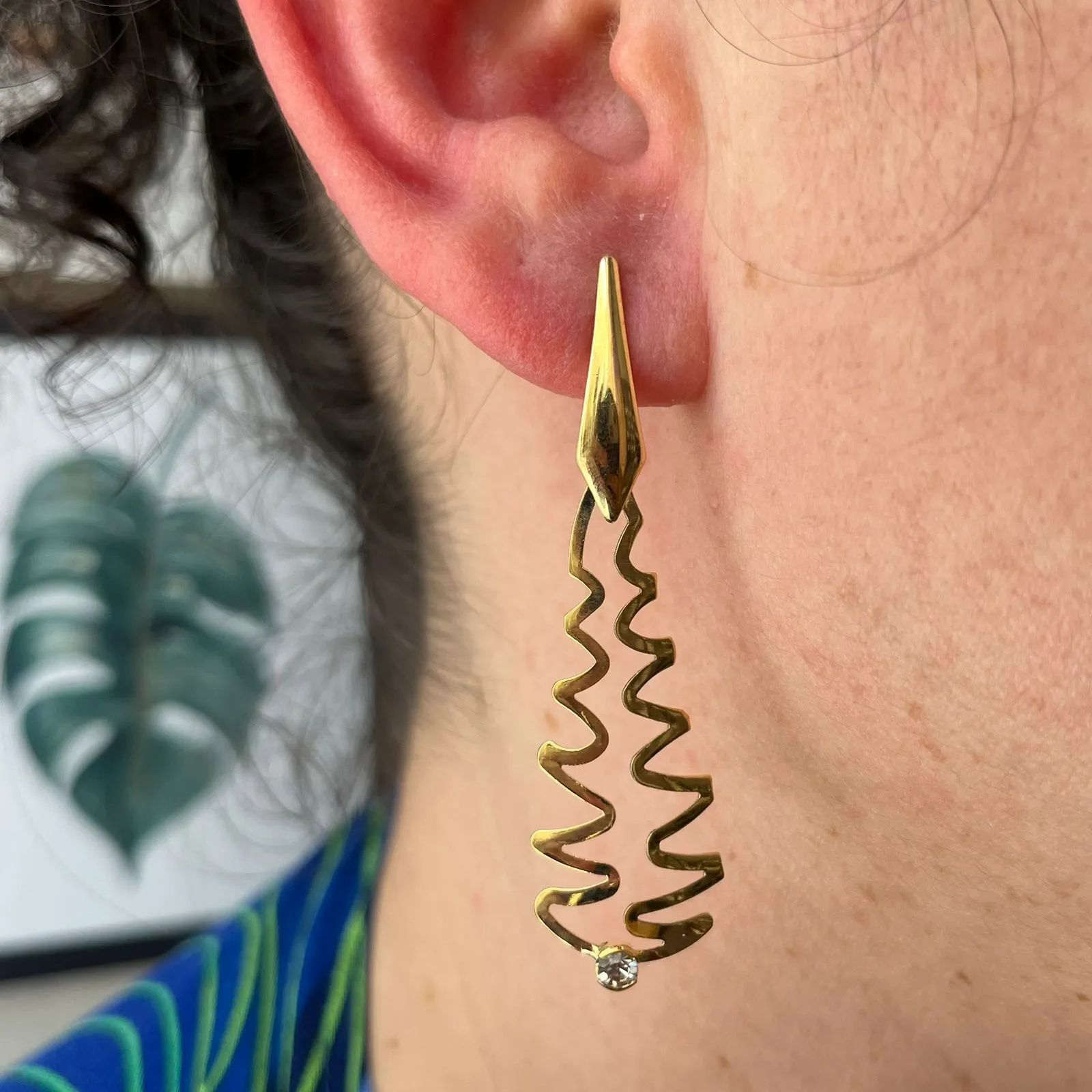 Brinco Dourado ZigZag