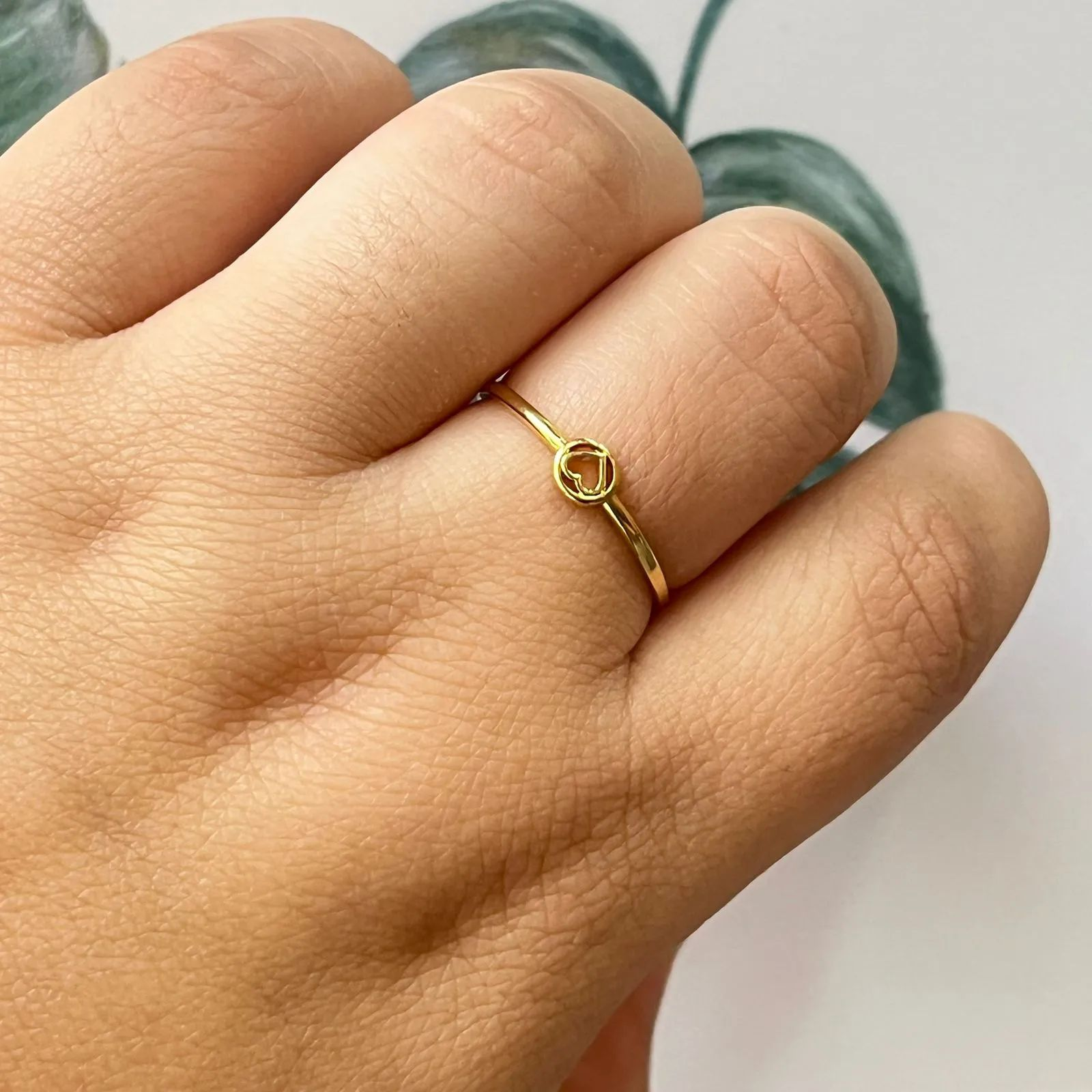 Anel Dourado Rplica Coraozinho