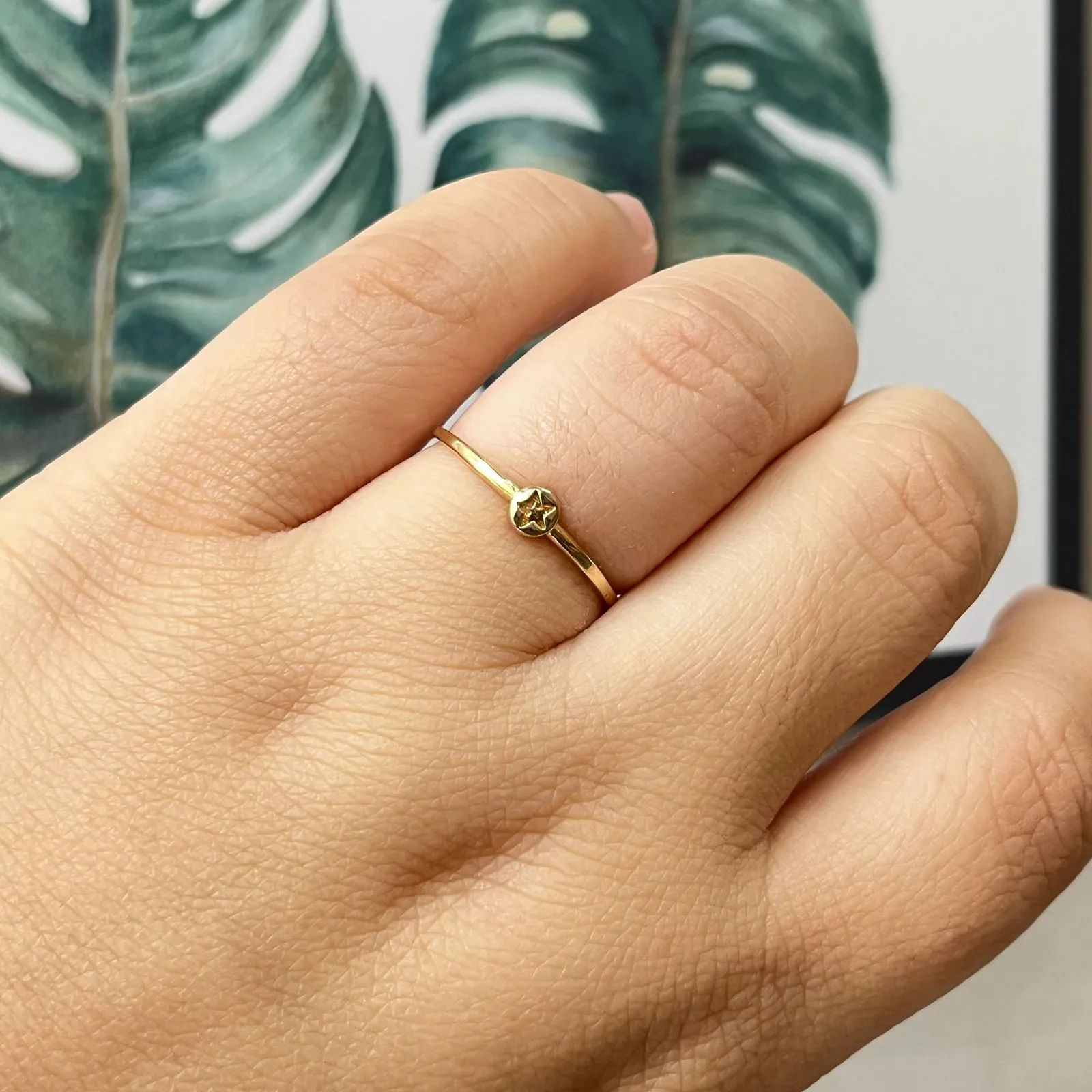Anel Dourado Rplica Estrelinha