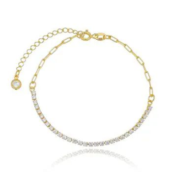Pulseira Dourada Riviera Com Corrente