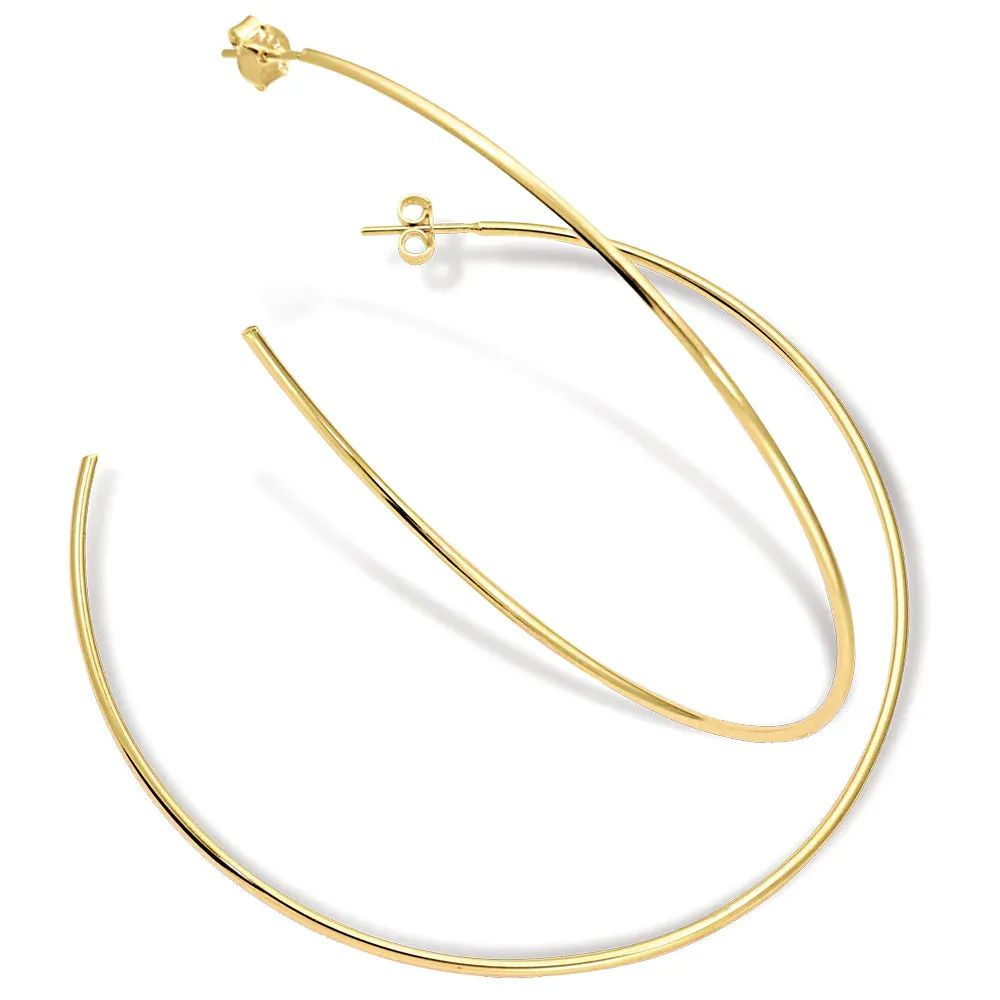 Argola Dourada Lisa Fininha 8cm