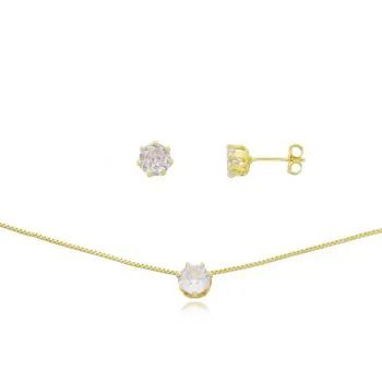 Conjunto Dourado Ponto de Luz 6mm