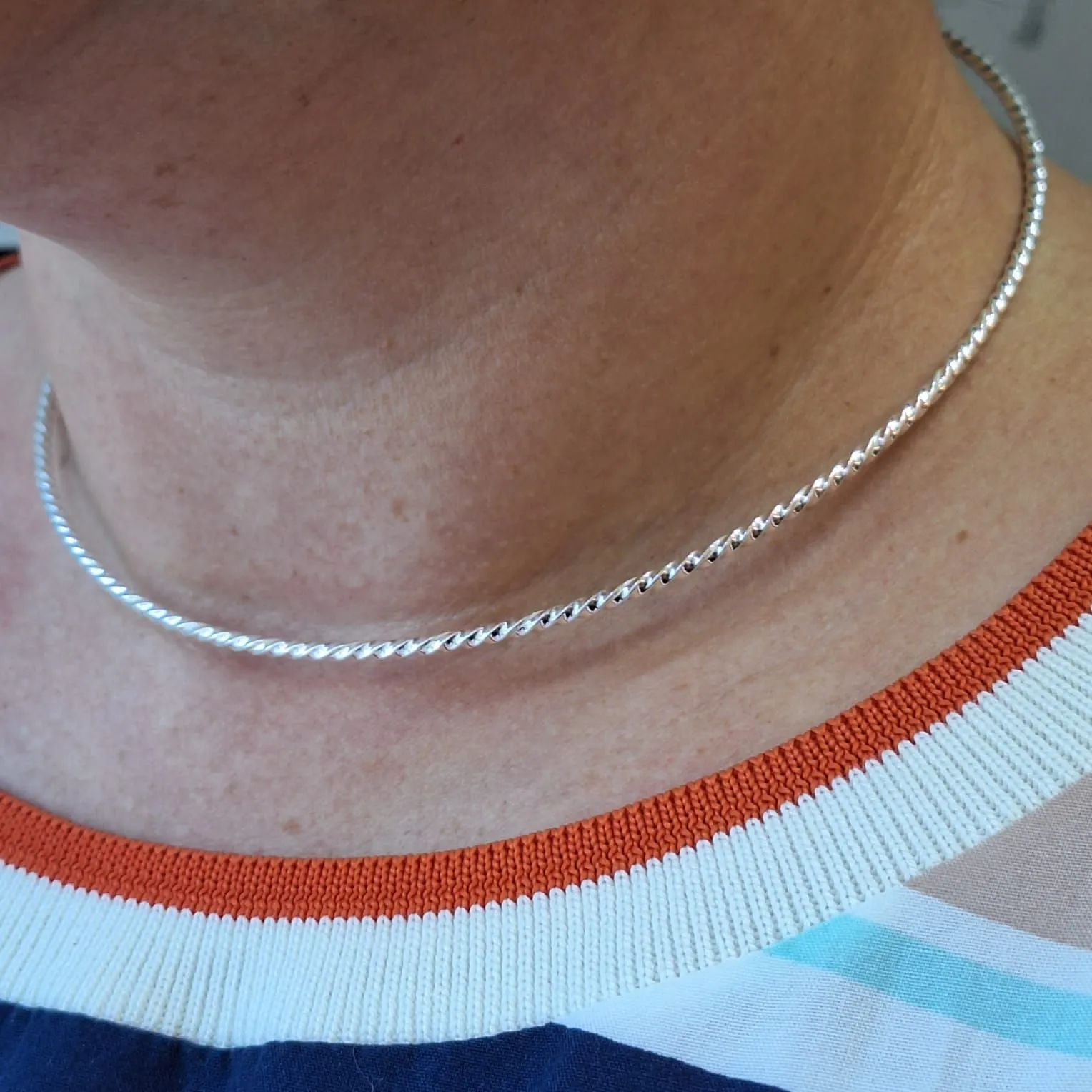 Chocker Prata 925 Aro Torcido