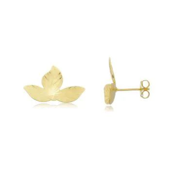 Brinco Dourado 3 Folhas
