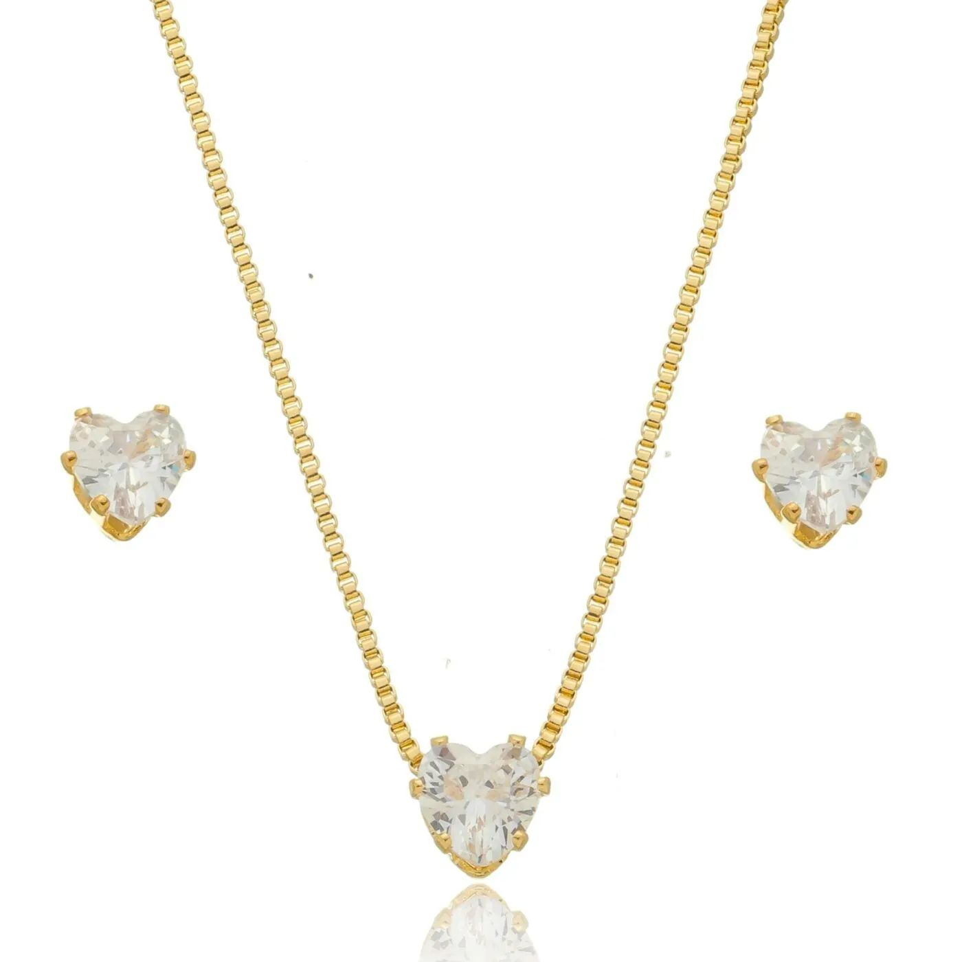 Conjunto Dourado Ponto de Luz Corao