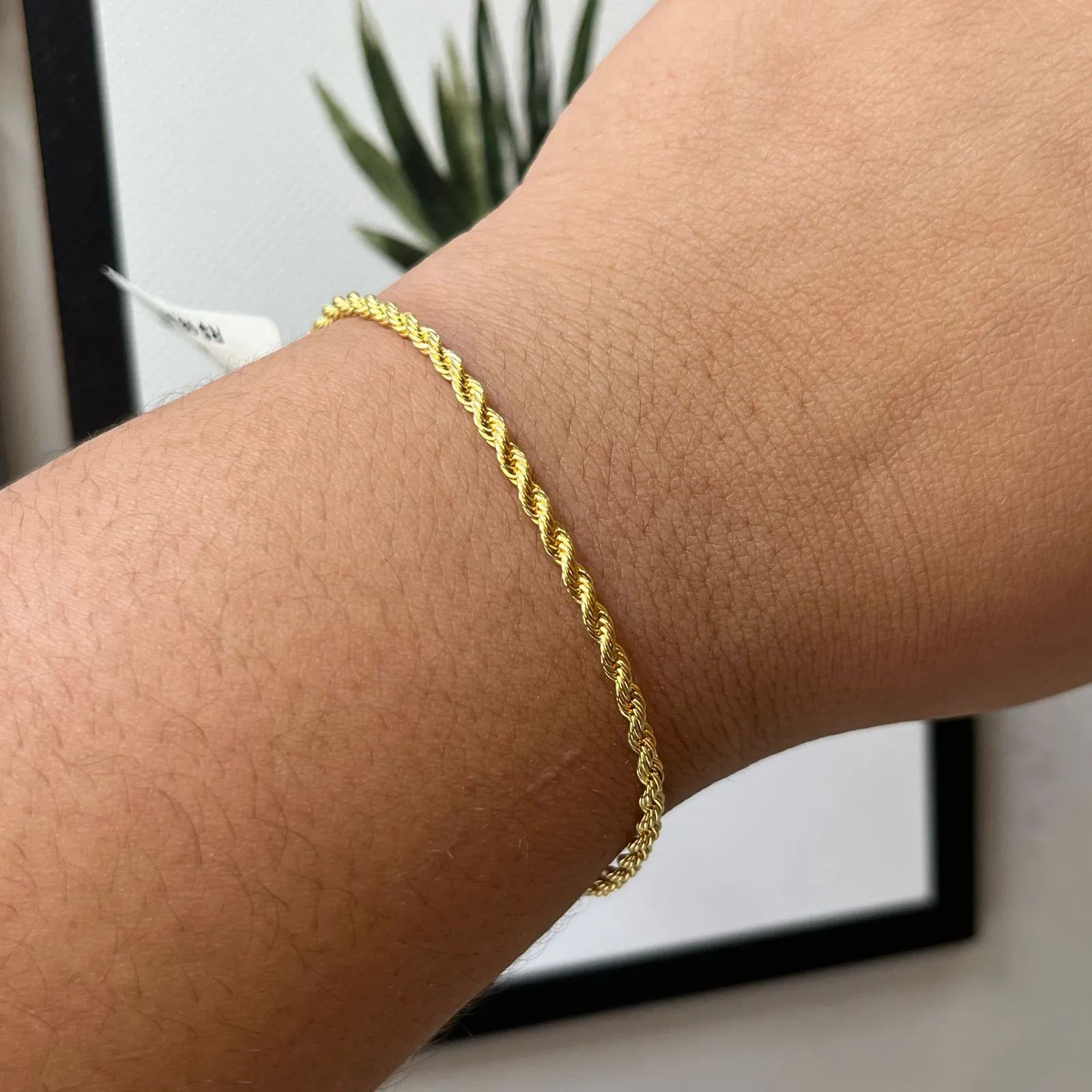 Pulseira Dourada Corda 2mm