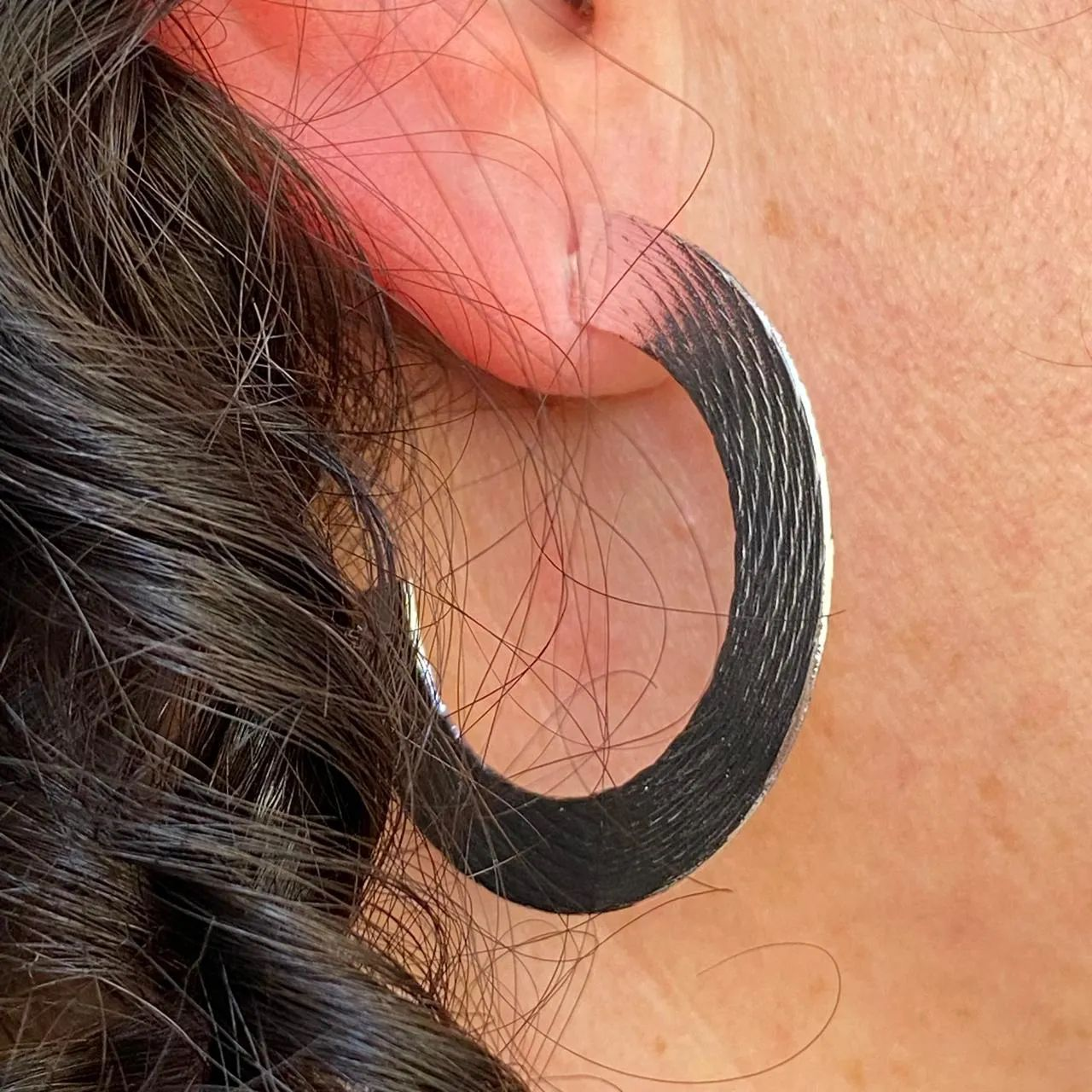 Argola Banho de Prata Disco 4cm