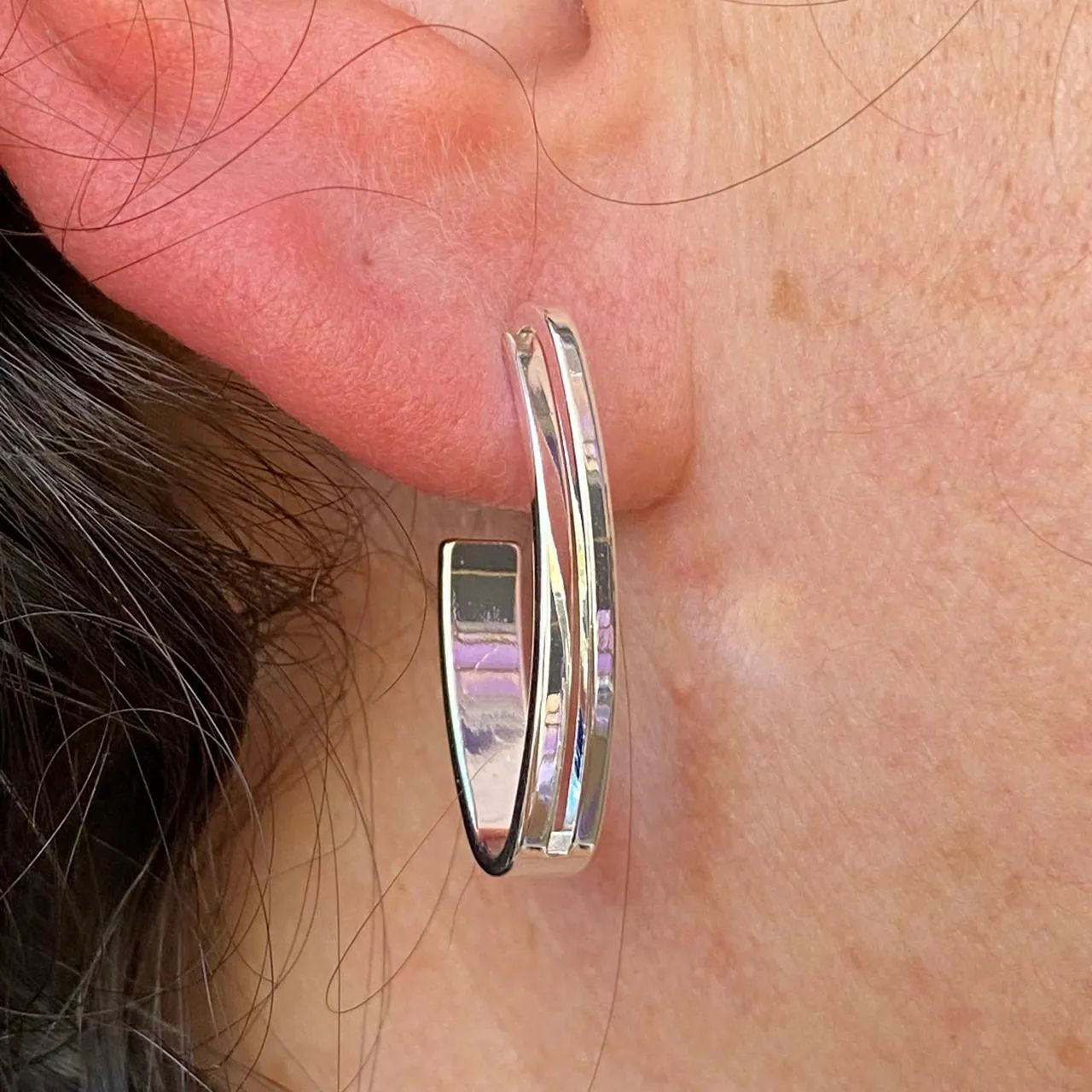 Argola Banho de Prata Elegance G