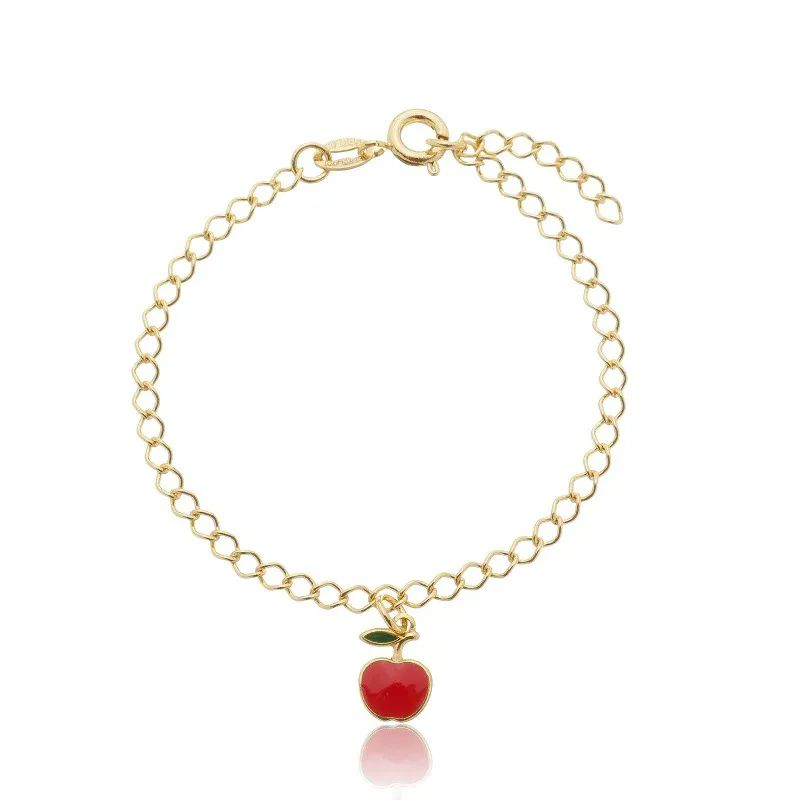 Pulseira Dourada Infantil Pingente Maa Resinada
