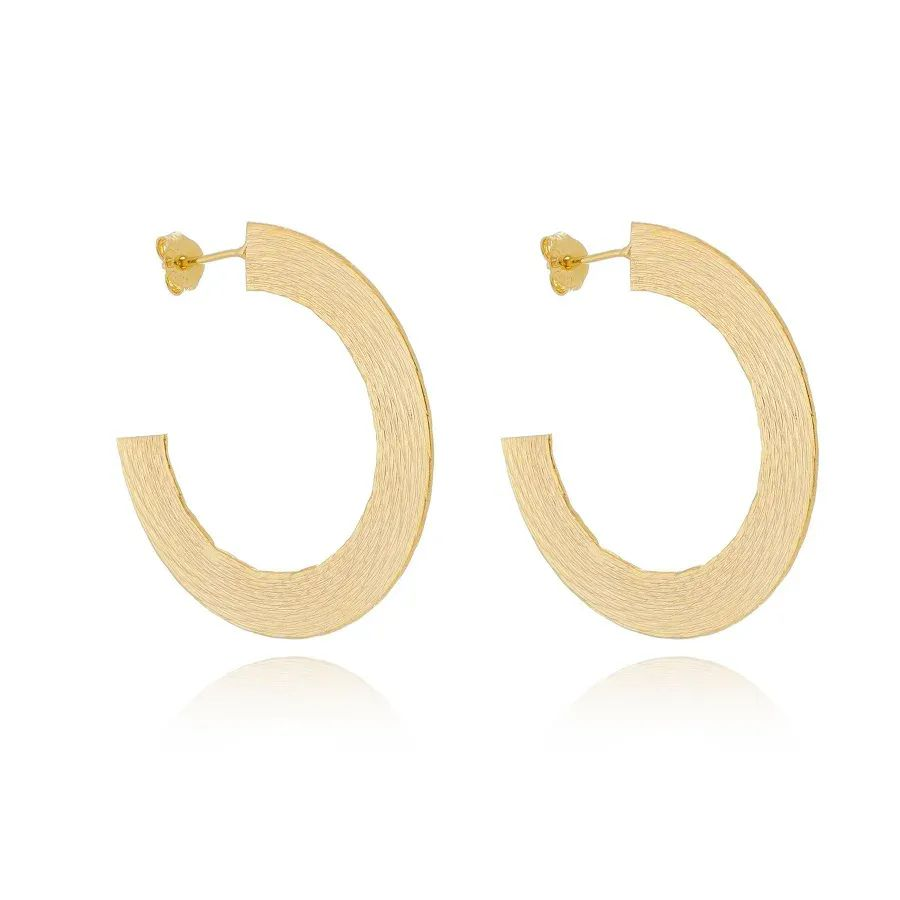 Argola Dourada Disco 4cm