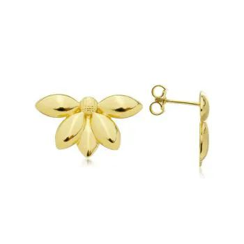 Brinco Dourado Meia Flor