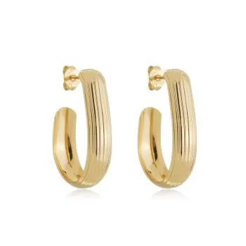 Brinco Dourado Argola Frisada
