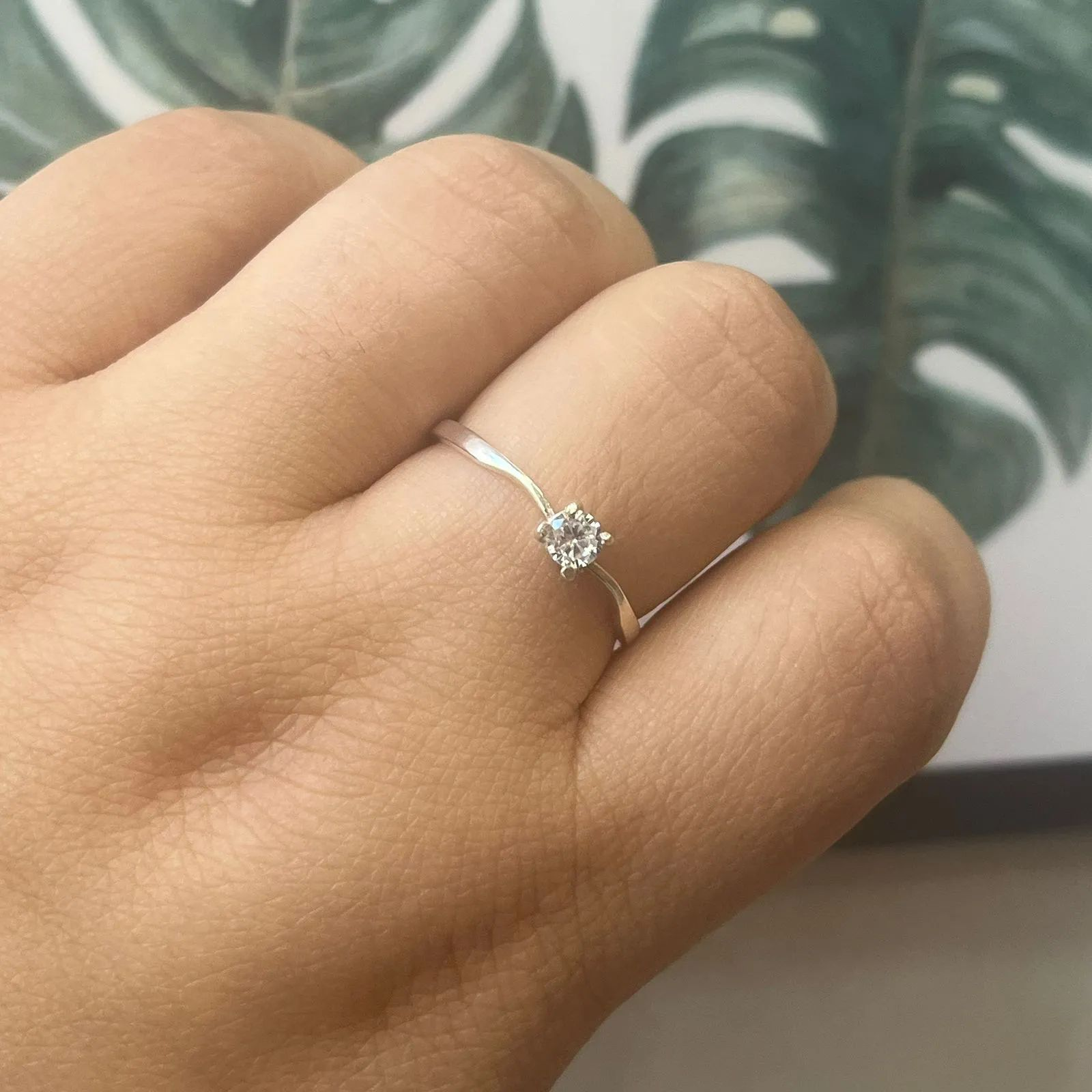 Anel Prata 925 Solitrio 4mm