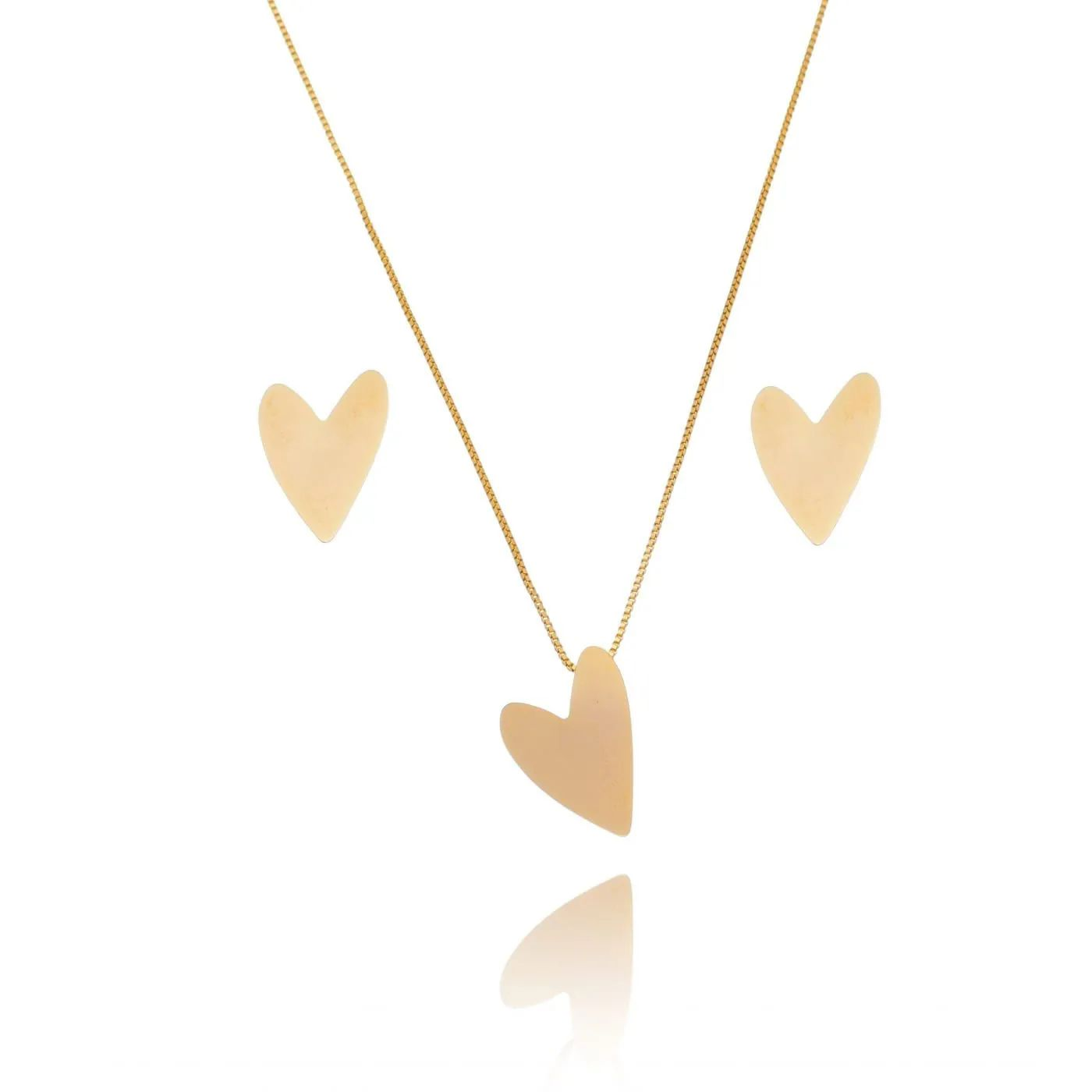Conjunto Dourado Corao Esticadinho