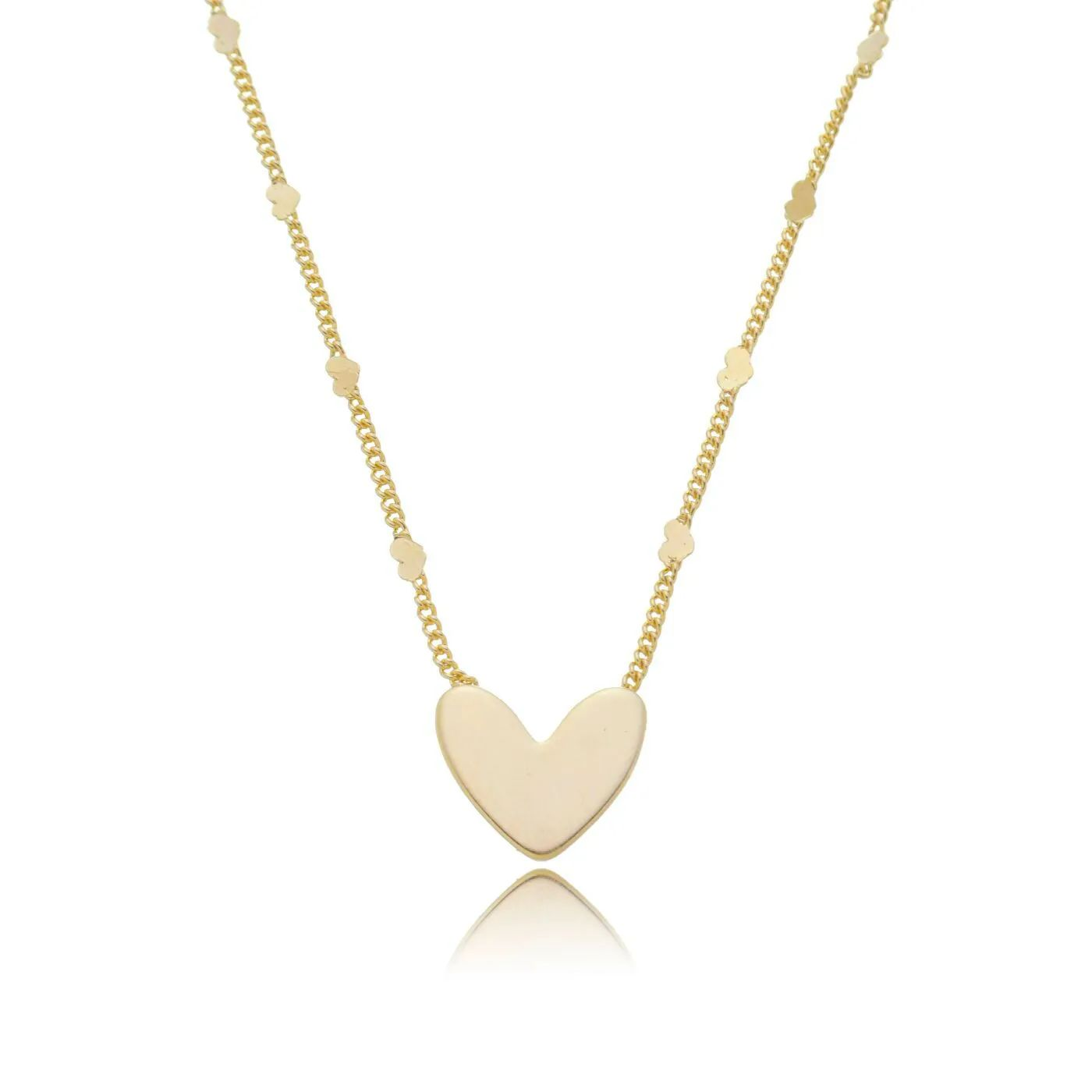 Chocker Dourada Elo Corao Pingente Central Corao