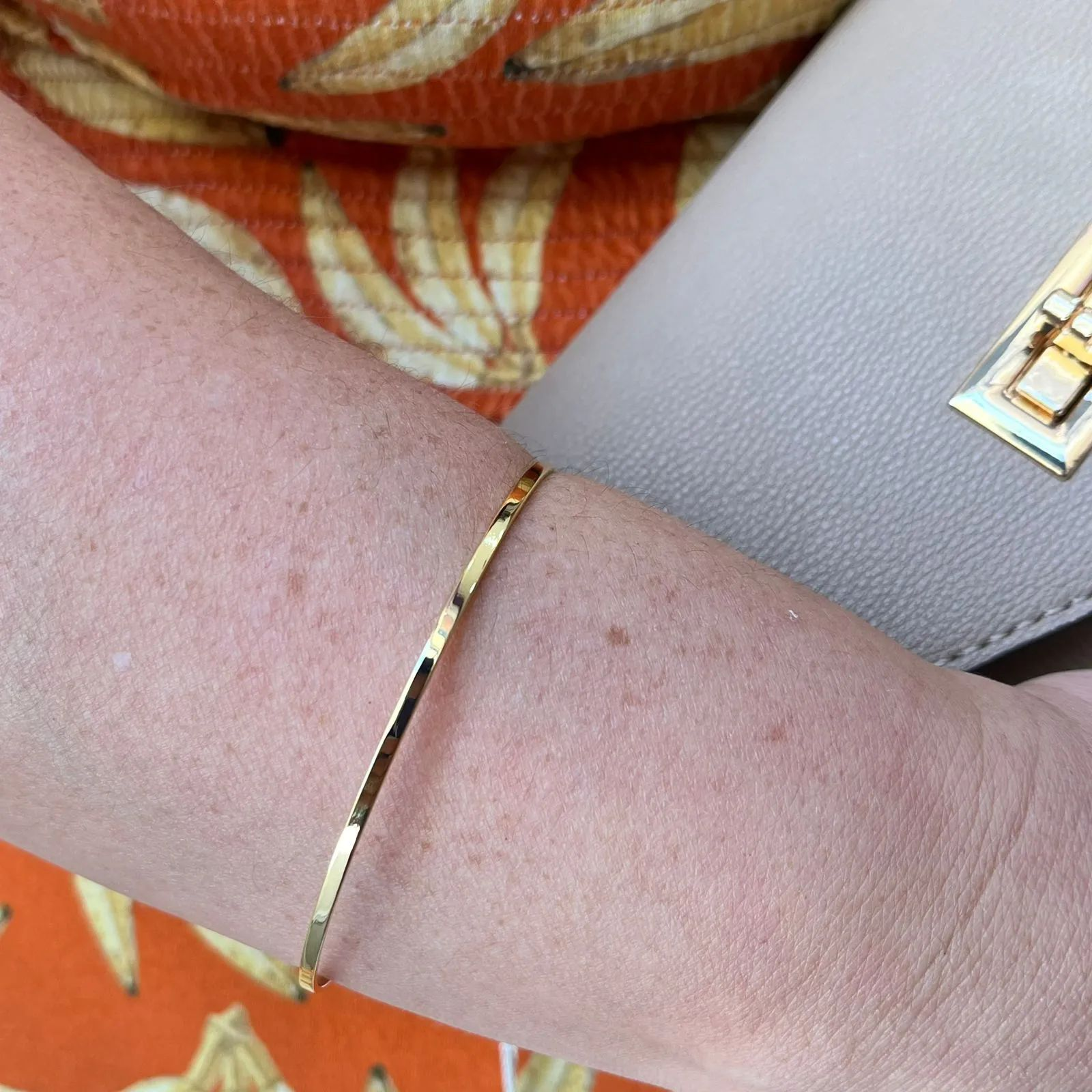 Bracelete Dourado Aro Liso