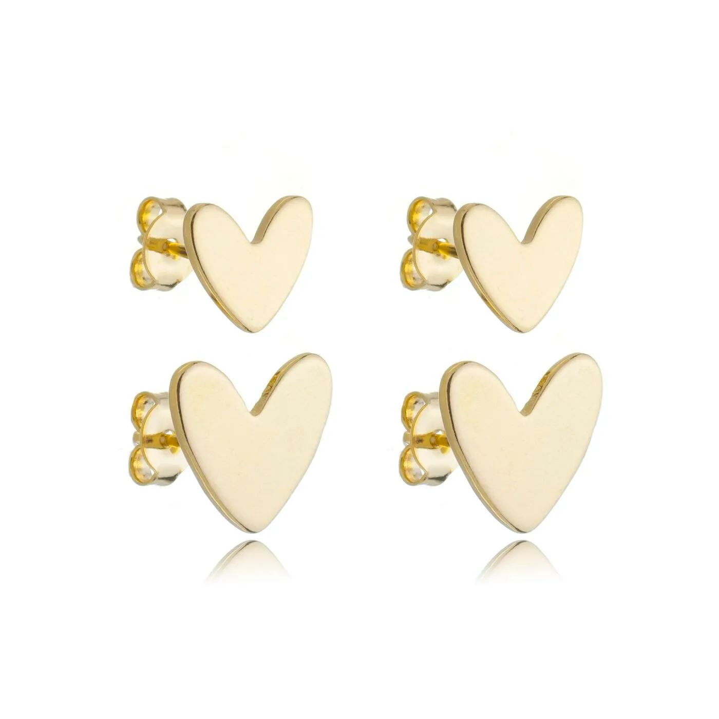 Brinco Dourado Dupla Corao