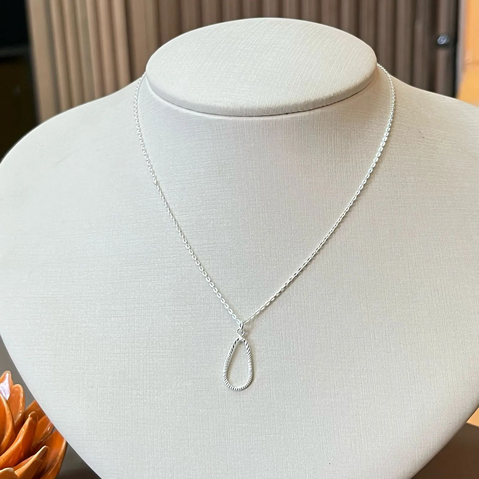 Gargantilha Prata 925 Gota Diamantada 45cm