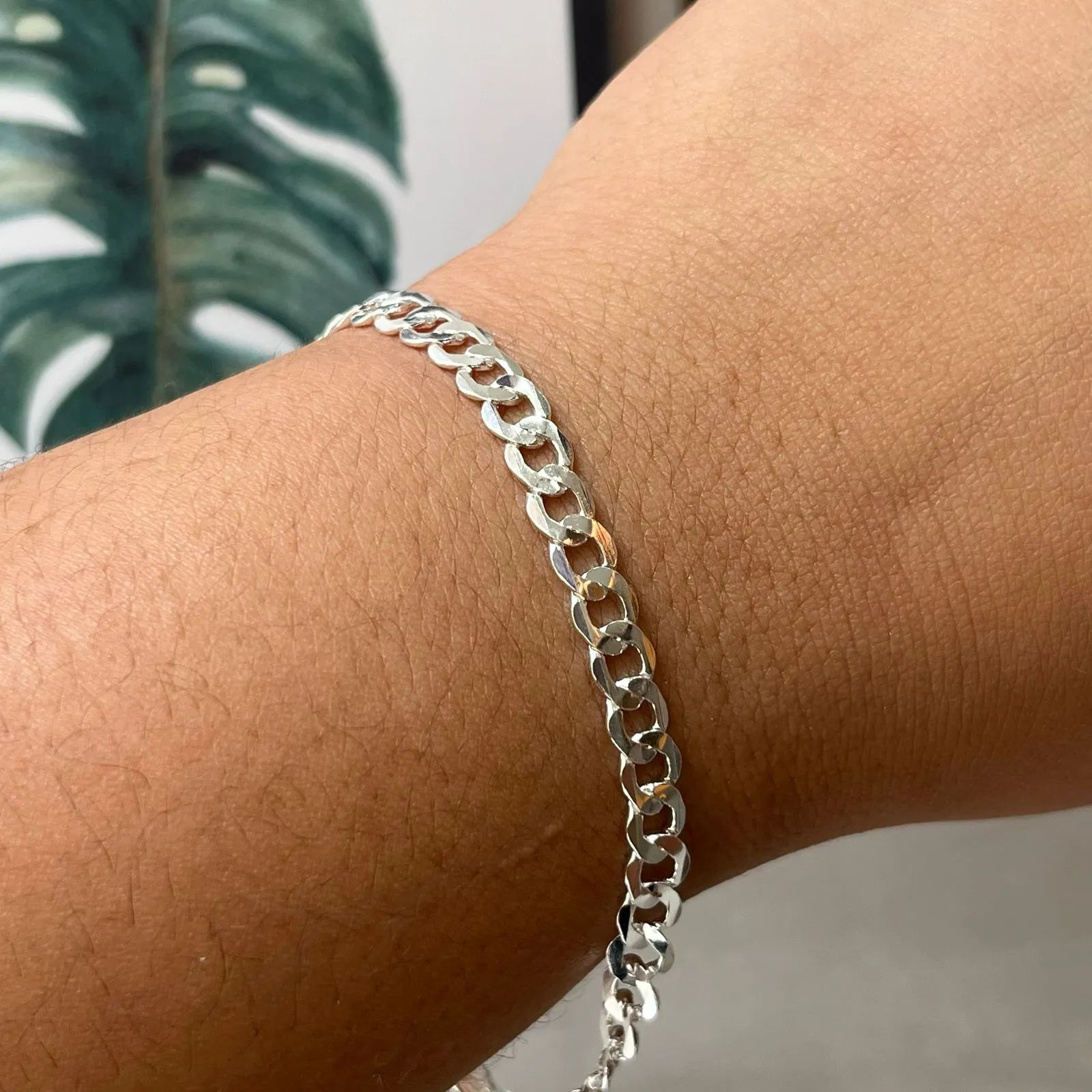 Pulseira Prata 925 Masculina Groumet 5,5mm