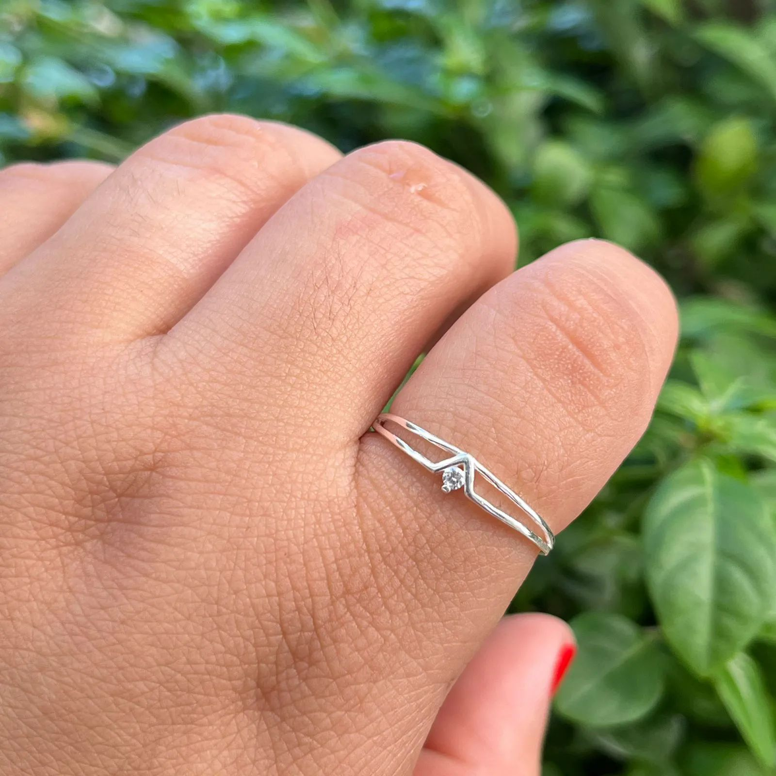 Anel Prata 925 Vzinho Ponto de Luz