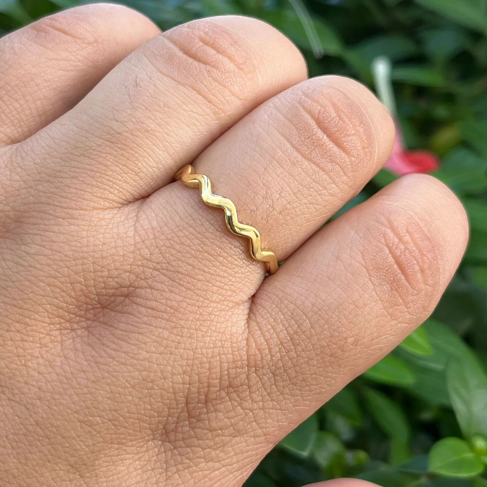 Anel Dourado Ondinhas