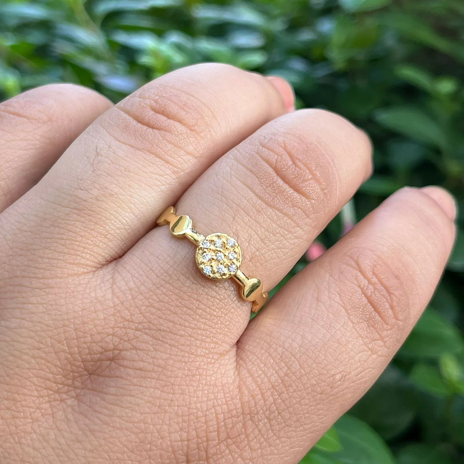 Anel Dourado Crculo 8 Microzircnias