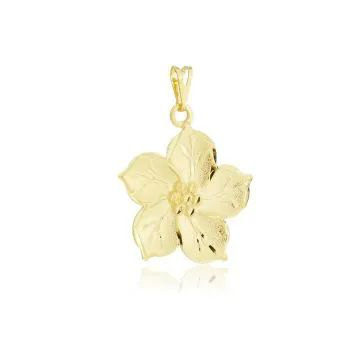 Pingente Dourado Flor Diamantada