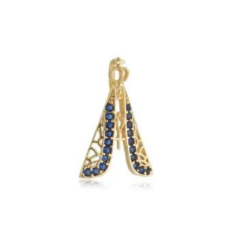 Pingente Dourado Nossa Senhora Aparecida Manto Azul