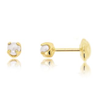 Brinco Infantil Dourado Prola