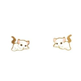 Brinco Infantil Dourado Gatinha