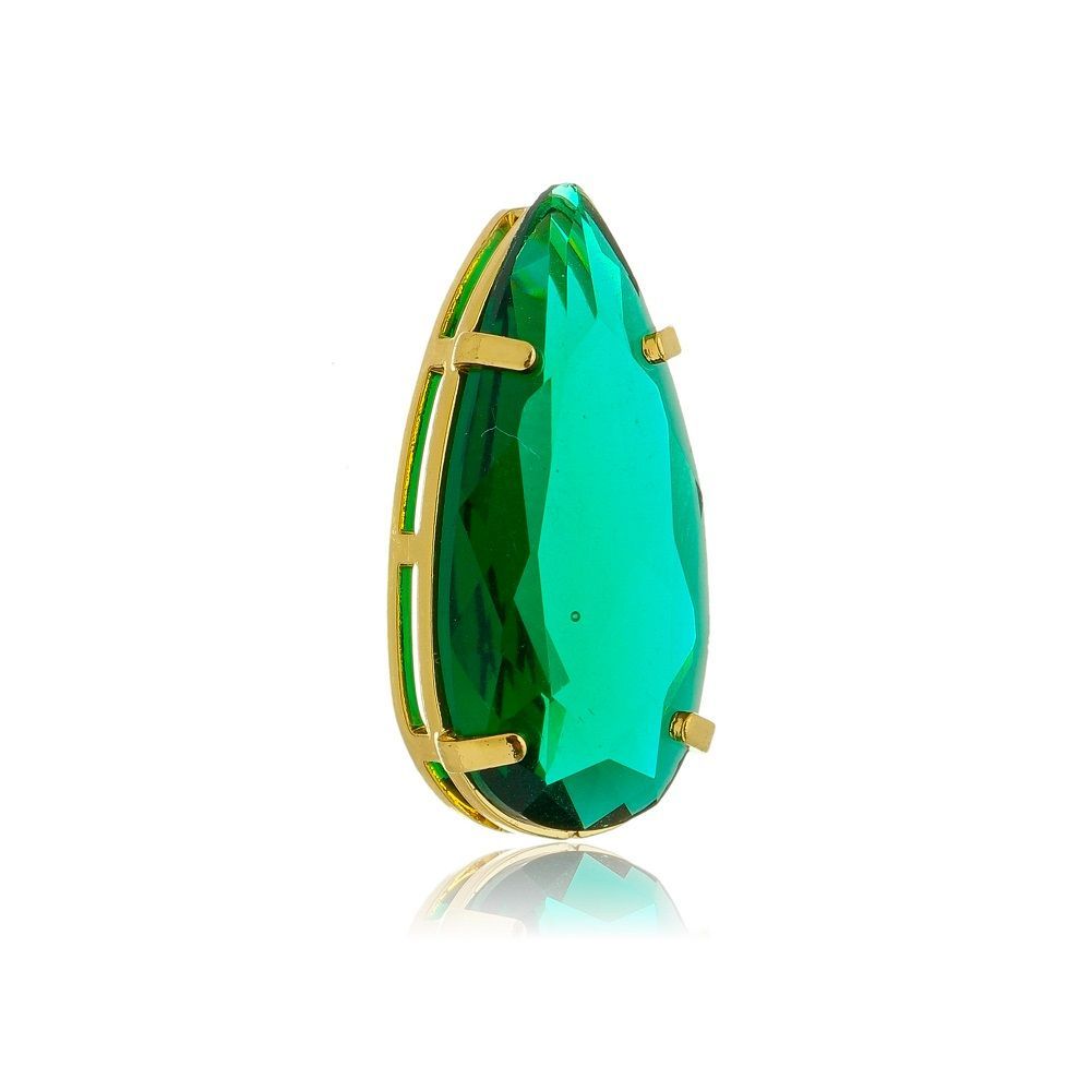 PIngente Dourado Pedra Verde