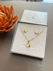 Conjunto Dourado Infantil Unic�rnio