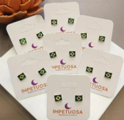 Brinco Dourado Brasil Resinado