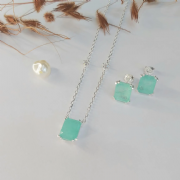 Conjunto Prata 925 Retangulo Color