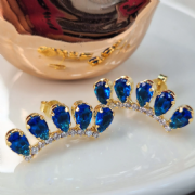 Brinco Dourado Ear Cuff Gotas Color