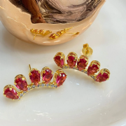 Brinco Dourado Ear Cuff Gotas Color