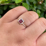 Anel Prata 925 Pedras Quadradas Colors