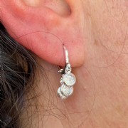 Argola Banho de Prata Traqueta Trio Pingentes Zirc�nia