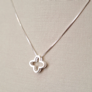 Gargantilha Prata 925 Trevo Vazado