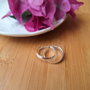 Argola Prata 925 Abaulada 1,7cm 0.4mm espessura