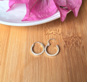 Argola Prata 925 Acabamento Quadrado 1cm di�metro 1mm espessura